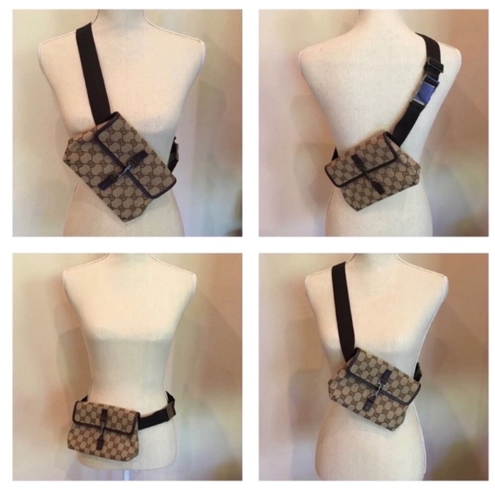 Authentic Gucci brown monogram canvas waist bag fanny pack bum bag - Picture 14 of 14